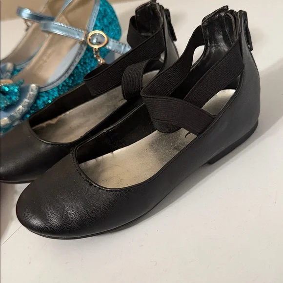 Red Glitter and Black Kids Shoes Set - Picture 3 of 4